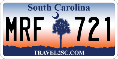 SC license plate MRF721