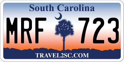 SC license plate MRF723