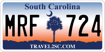 SC license plate MRF724