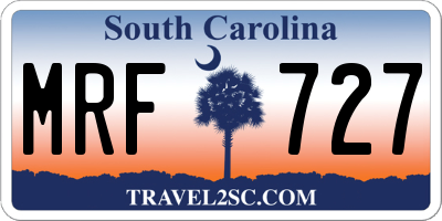 SC license plate MRF727