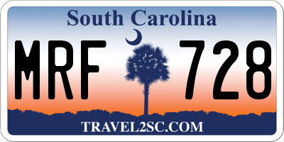 SC license plate MRF728