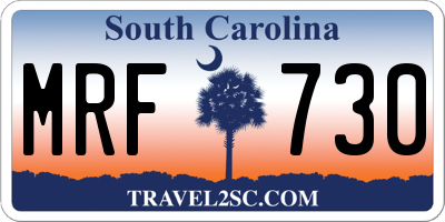 SC license plate MRF730