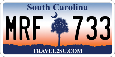 SC license plate MRF733