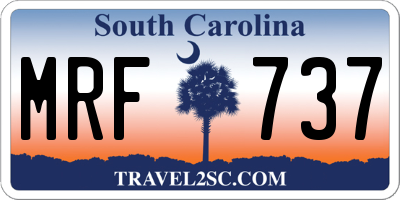 SC license plate MRF737