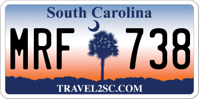 SC license plate MRF738
