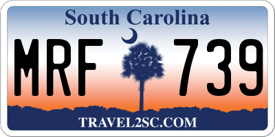 SC license plate MRF739