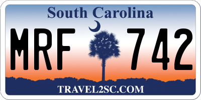 SC license plate MRF742