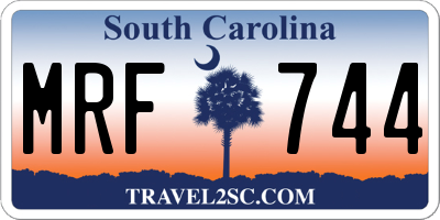 SC license plate MRF744