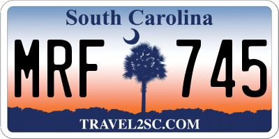 SC license plate MRF745
