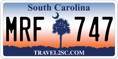SC license plate MRF747