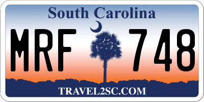SC license plate MRF748
