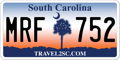 SC license plate MRF752