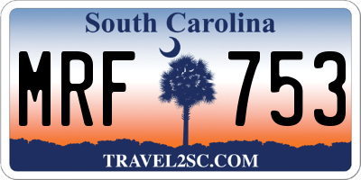 SC license plate MRF753