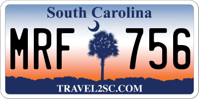 SC license plate MRF756