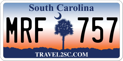 SC license plate MRF757