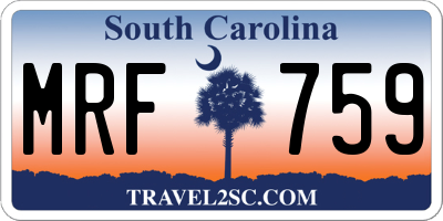 SC license plate MRF759