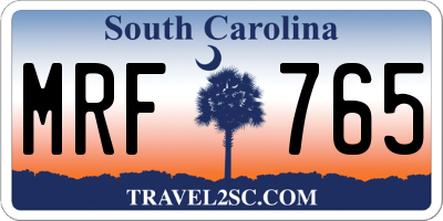 SC license plate MRF765