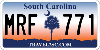 SC license plate MRF771