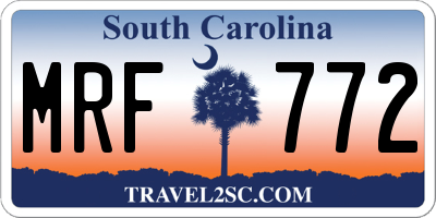 SC license plate MRF772