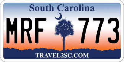 SC license plate MRF773