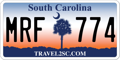 SC license plate MRF774