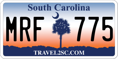 SC license plate MRF775