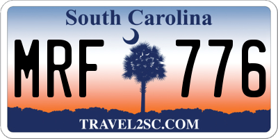 SC license plate MRF776