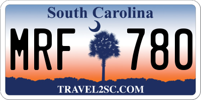SC license plate MRF780