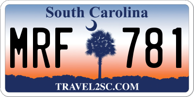 SC license plate MRF781