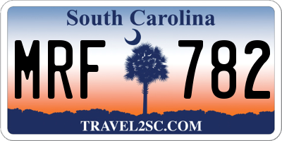 SC license plate MRF782