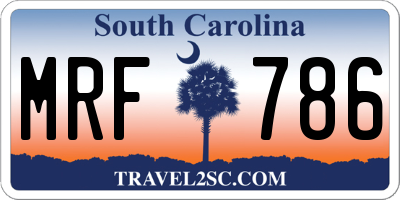 SC license plate MRF786