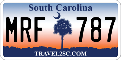 SC license plate MRF787