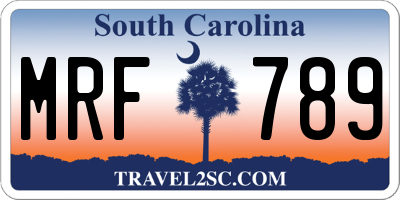 SC license plate MRF789