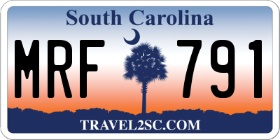 SC license plate MRF791