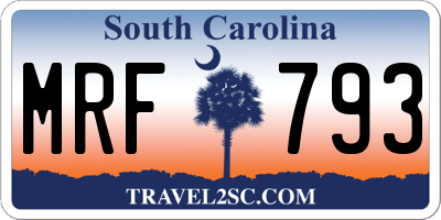 SC license plate MRF793