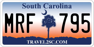 SC license plate MRF795