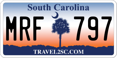 SC license plate MRF797
