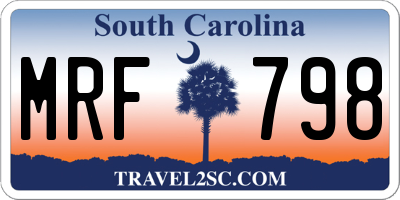 SC license plate MRF798