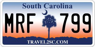 SC license plate MRF799