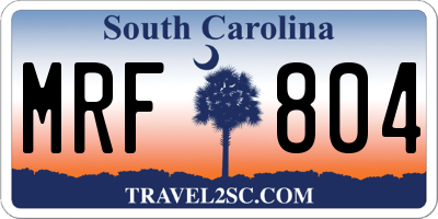 SC license plate MRF804