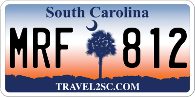 SC license plate MRF812
