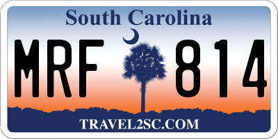 SC license plate MRF814
