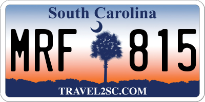 SC license plate MRF815