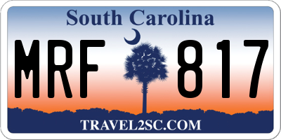 SC license plate MRF817
