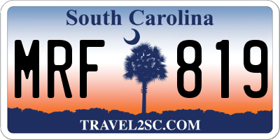 SC license plate MRF819
