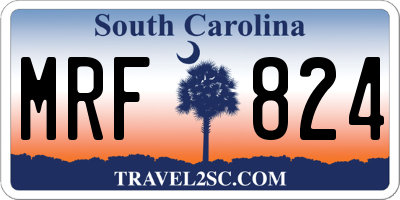 SC license plate MRF824