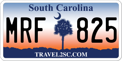 SC license plate MRF825