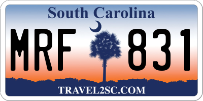 SC license plate MRF831