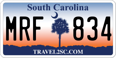 SC license plate MRF834