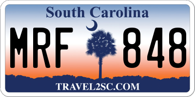 SC license plate MRF848